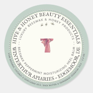 Luxe Hiel Balm Label Peppermint met Skep en Bow