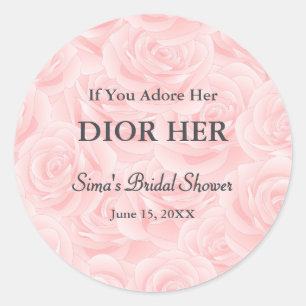 Luxe high-end parfum thema roze partij gunst ronde sticker