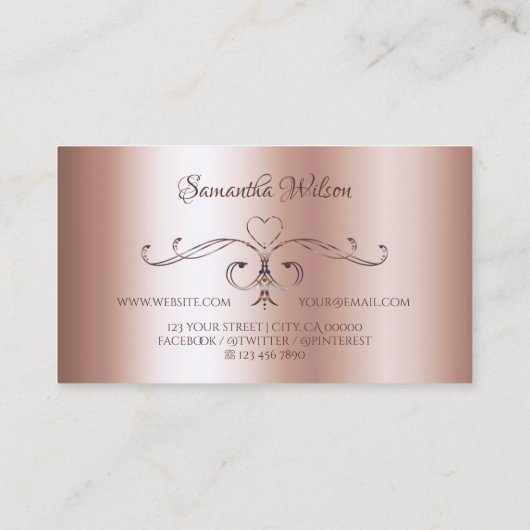 Luxe  hoek grenzen met Logo Roos Gold Visitekaartje (Achterkant)