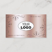 Luxe  hoek grenzen met Logo Roos Gold Visitekaartje (Voorkant)