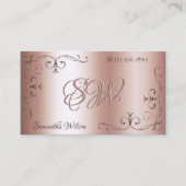 Luxe  hoek Initialen Roos Gold Visitekaartje (Voorkant)