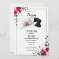 Luxe Hoge Hoed Kentucky Derby Bruidsdouche Uitnodi