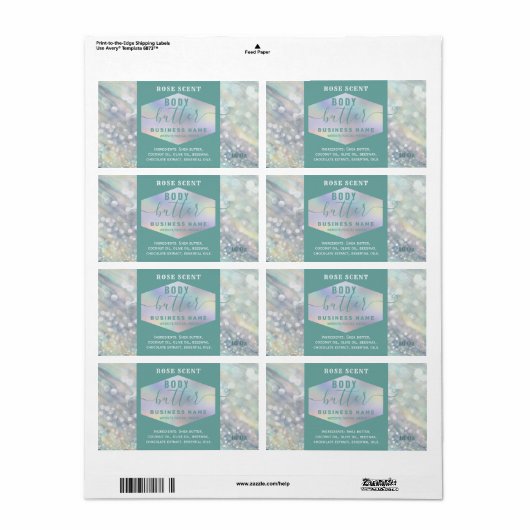 Luxe holografisch label voor script (Full Sheet)