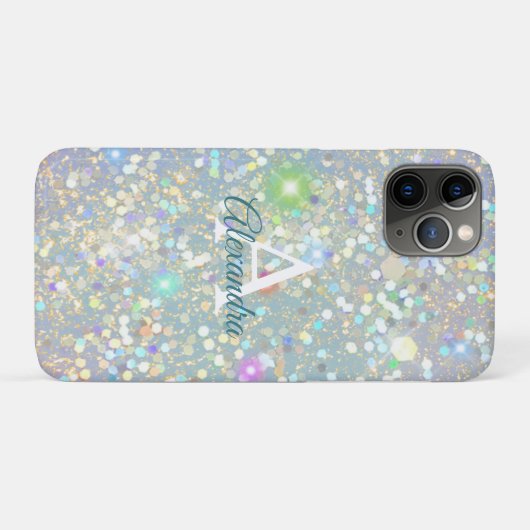 Luxe holografische bling Sparkle Glitter Custom Case-Mate iPhone Case (Achterkant (horizontaal))