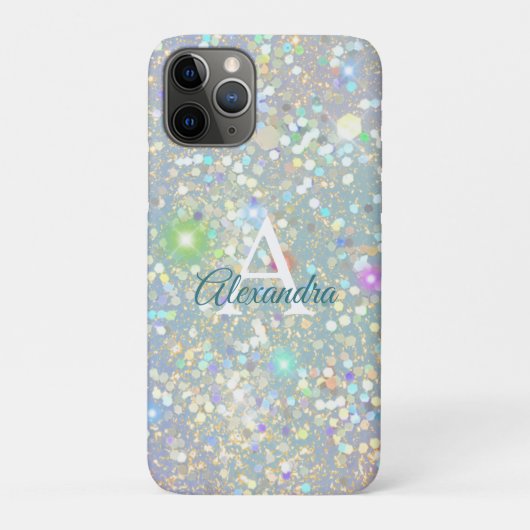 Luxe holografische bling Sparkle Glitter Custom Case-Mate iPhone Case (Achterkant)