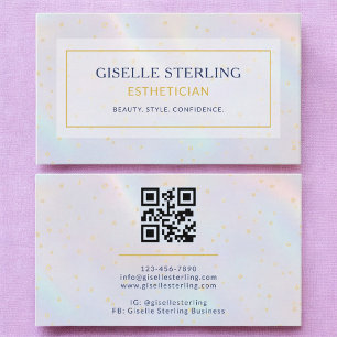 Luxe Holografische Esthetician Modern Visitekaartje