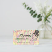 Luxe holografische Folie Hair Braiding Credit Styl Visitekaartje (Staand voorkant)