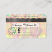 Luxe holografische Folie Hair Braiding Credit Styl Visitekaartje (Achterkant)