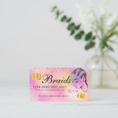 Luxe holografische Folie Hair Braiding Credit Styl Visitekaartje (Staand voorkant)