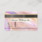 Luxe holografische Folie Hair Braiding Credit Styl Visitekaartje (Achterkant)