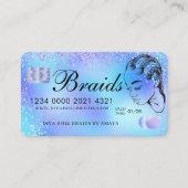Luxe holografische Folie Hair Braiding Credit Styl Visitekaartje (Voorkant)