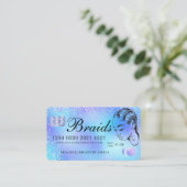Luxe holografische Folie Hair Braiding Credit Styl Visitekaartje (Staand voorkant)