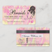 Luxe holografische Folie Hair Braiding Credit Styl Visitekaartje (Voorkant / Achterkant)