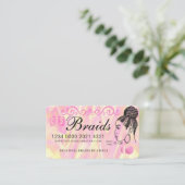 Luxe holografische Folie Hair Braiding Credit Styl Visitekaartje (Staand voorkant)