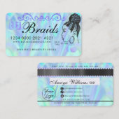 Luxe holografische Folie Hair Braiding Credit Styl Visitekaartje (Voorkant / Achterkant)