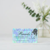 Luxe holografische Folie Hair Braiding Credit Styl Visitekaartje (Staand voorkant)