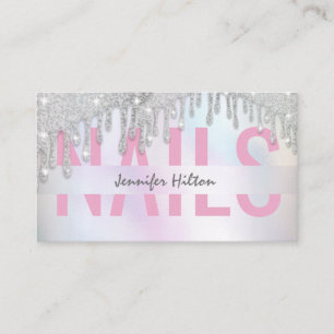 Luxe holografische glitterijdruppels Nail salon Visitekaartje