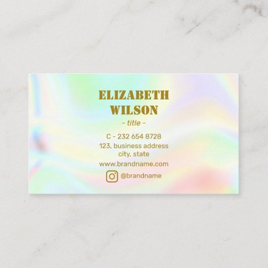 Luxe holografische gouden wimpers Visitekaartje (Achterkant)