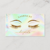 Luxe holografische gouden wimpers Visitekaartje (Voorkant)