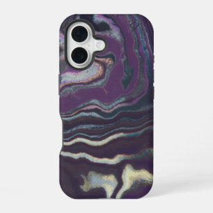Luxe holografische iriserende marmeren wervelingen iPhone 16 hoesje
