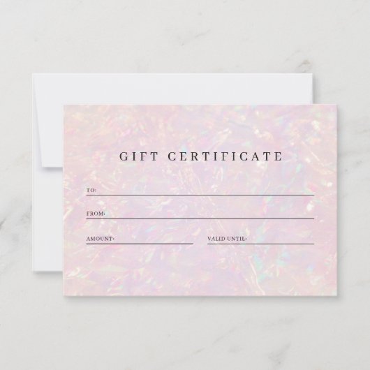 Luxe Holografische QR Code Zakelijk Cadeaubon (Voorkant)