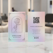 Luxe holografische tatoeage-artiestenkaart met QR-