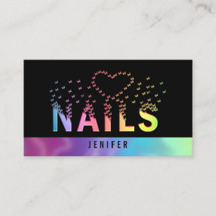 Luxe holografische vlinders logo visitekaartje