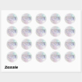 Luxe holografische vlinders zweven logo ronde sticker (Vel)