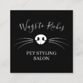 Luxe hond Grooming Pet Service Zwart Vierkante Visitekaartje (Voorkant)