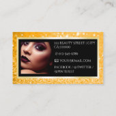 Luxe Honey Gold Sparkle Logo Fotosjabloon Visitekaartje (Achterkant)
