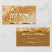 Luxe Honing Goud Glitter Zand Sprankelende Sterren Visitekaartje (Voorkant / Achterkant)