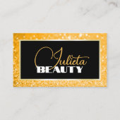 Luxe Honing Goud Sparkle Glitter Fotosjabloon Visitekaartje (Voorkant)