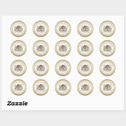 Luxe honing-zeep Gold met schuin en hoes Ronde Sticker (Vel)