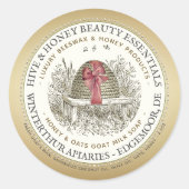 Luxe honing-zeep Gold met schuin en hoes Ronde Sticker (Voorkant)