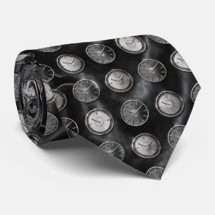 Luxe horloge wijzerplaat patroon stropdas