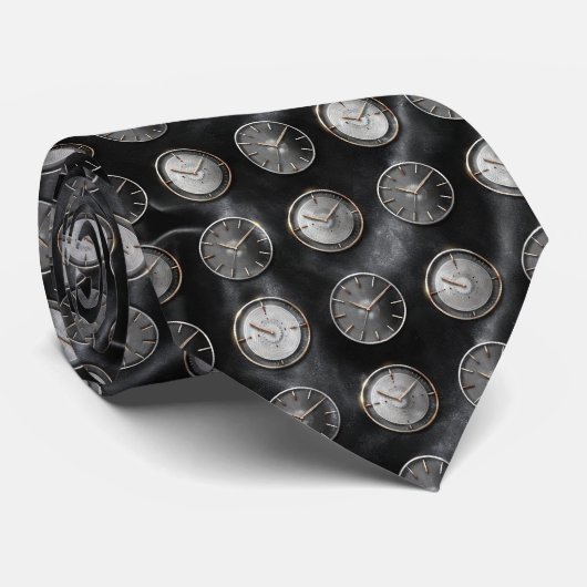 Luxe horloge wijzerplaat patroon stropdas (Opgerold)
