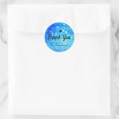 Luxe hot Blue Glitter Elegant Eenvoudig bedankt Ronde Sticker (Tas)