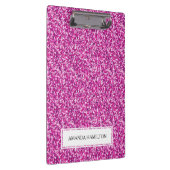 Luxe hot pink Glitter jouw naam toevoegen Klembord (Rechts)