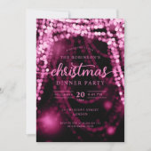 Luxe Hot Pink Winter Lights Kerstmis Kaart (Voorkant)