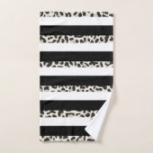 Luxe Hotel Monogram Black Roos Gold White Bath Bad Handdoek (Handdoek)