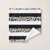 Luxe Hotel Monogram Black Roos Gold White Bath Bad Handdoek (Wasdoekje)