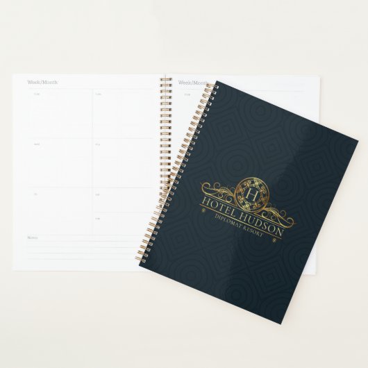 Luxe Hotel Stationery Gold Monogrammed Planner (Display)