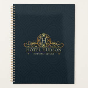 Luxe Hotel Stationery Gold Monogrammed Planner