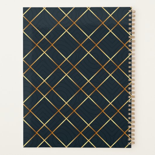 Luxe Hotel Stationery Gold Monogrammed Planner (Achterkant)