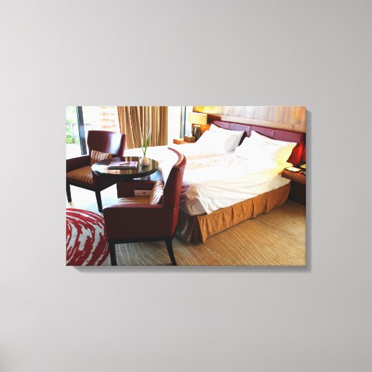 Luxe Hotelkamer Canvas Afdruk (Voorkant)