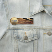 Luxe Houten Gouden Dynamische Sweep Naamlabel Naamplaatje (In situ)
