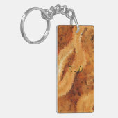 Luxe houtnerf namaak Burel  Sleutelhanger (Voorkant Links)