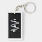 Luxe houtnerf nep-notenhout sleutelhanger (achterkant)