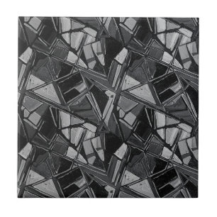Luxe Houtskool Zilver Abstracte Olie Kunst Tegeltje