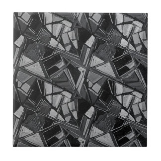 Luxe Houtskool Zilver Abstracte Olie Kunst Tegeltje